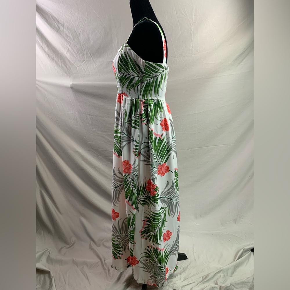 Boho Tropical Print Button Up Cami Dress - Picture 8 of 9